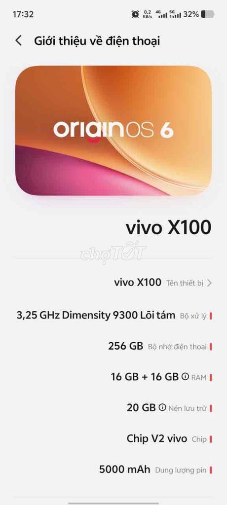 Vivo X100 256GB. Mua bán Điện thoại tại Huyện Hoài Đức Hà Nội được đăng bởi hihi hình 1