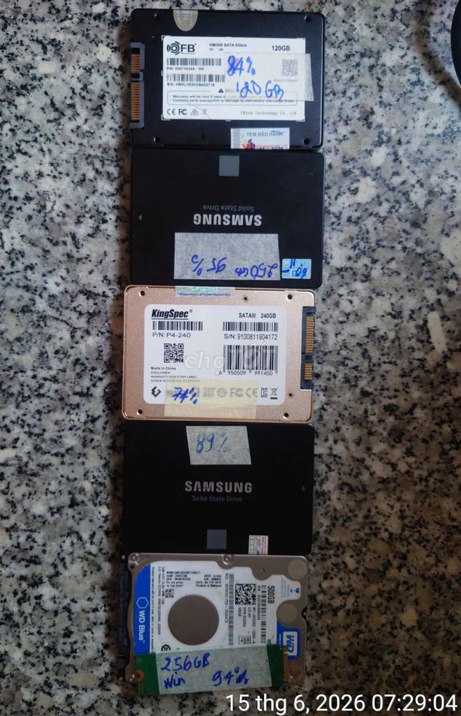 Ổ cứng SSD 120GB, 240GB, 250GB đã qua sử dụng - 132985683