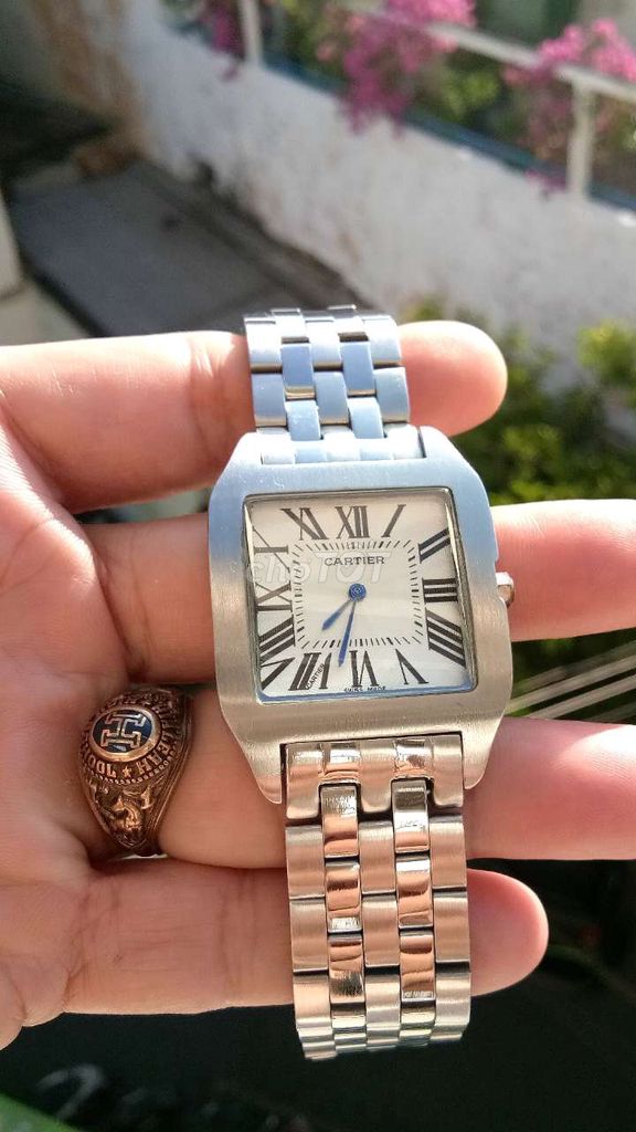 🇫🇷 (Đẹp)Đồng hồ Santos De Cartier Quartz.Size 34