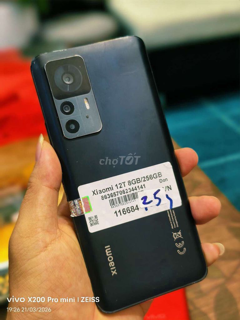 Xiaomi 12T 256GB Đen Đã sử dụng. Mua bán Điện thoại tại Quận Tân Bình Tp Hồ Chí Minh được đăng bởi Táo Bán Lổ hình 1
