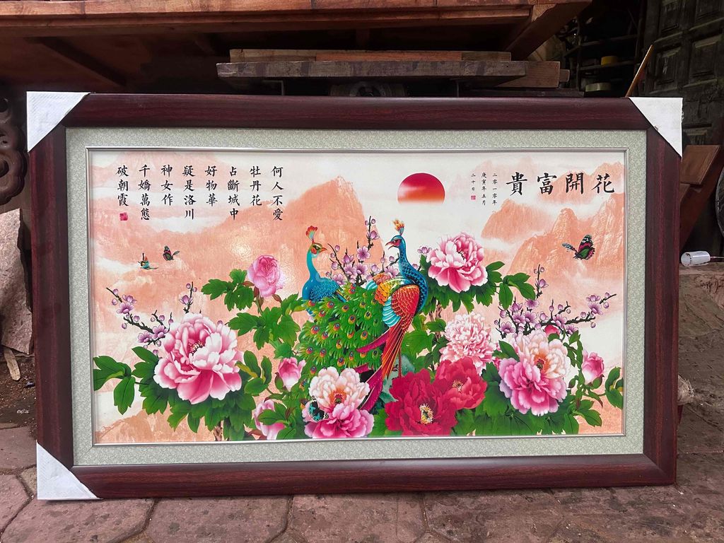 tranh sứ khung nhựa tổng hợp kt 118x73cm