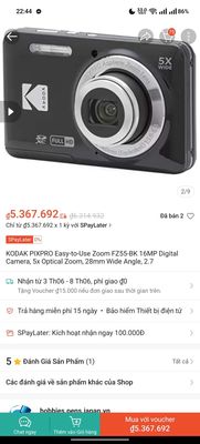Máy ảnh compact kodak pixpro FZ55. Mua bán Máy ảnh, Máy quay tại Quận Lê Chân Hải Phòng được đăng bởi Thắng