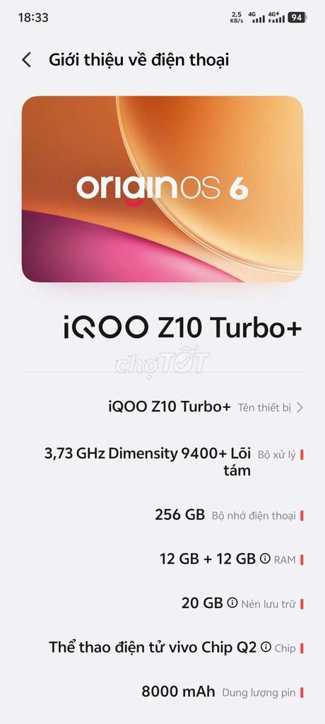 iQOO Z10 Turbo+ 256GB Trắng. Mua bán Điện thoại tại Thành phố Biên Hòa Đồng Nai được đăng bởi tuấn  hình 1