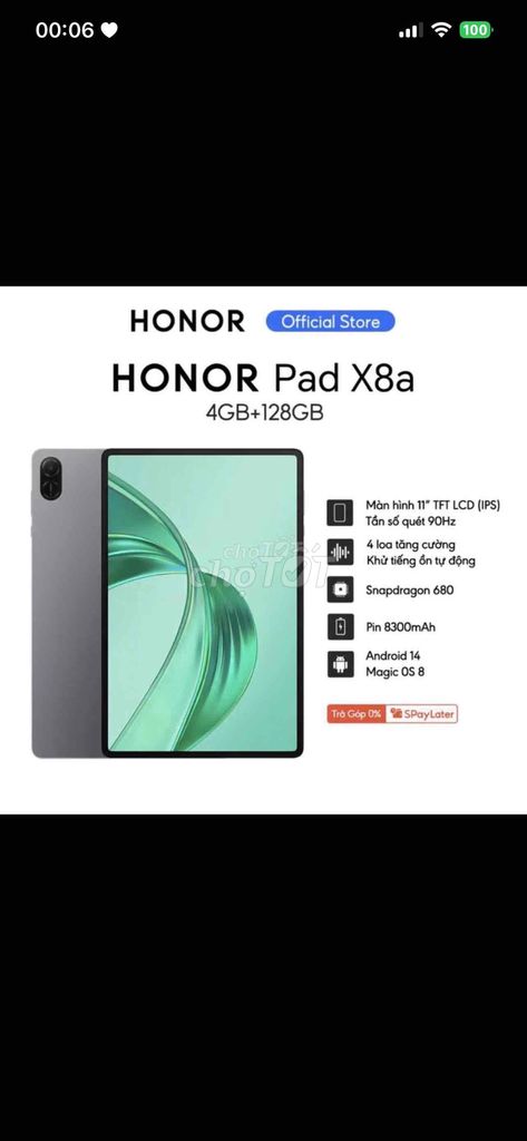 Honor Pad X8a 11 inch 4GB/128GB. Mua bán Máy tính bảng tại Huyện Thống Nhất Đồng Nai được đăng bởi le hình 1