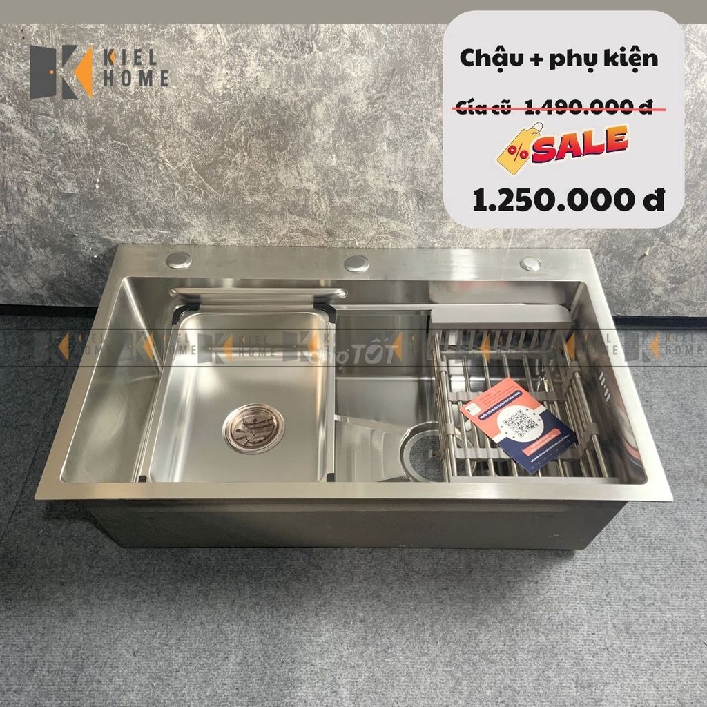 CHẬU RỬA BÁT KOREA 75*45 INOX