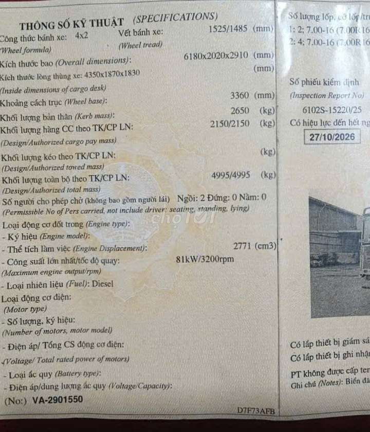 Bán Thaco 2.2 tấn đời 2021 thùng bạt 4m3. Mua bán Xe tải, xe ben tại Thành phố Thuận An Bình Dương được đăng bởi Xe tải Bình Dương hình 18