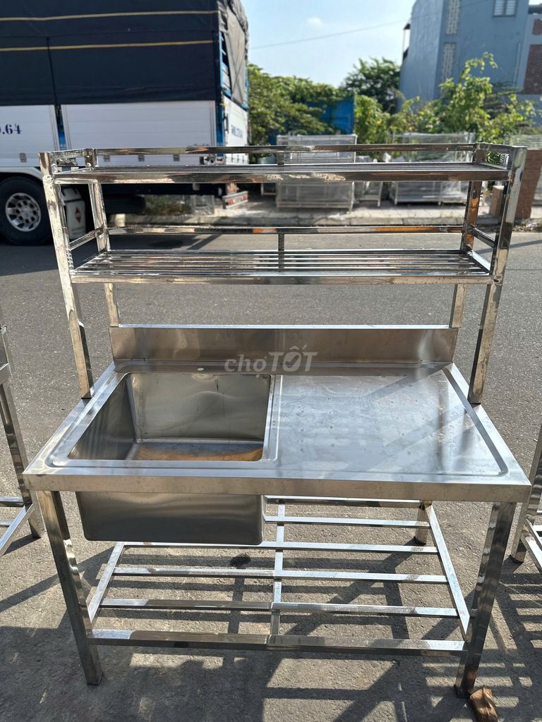 Bồn rửa chén Inox có kệ 1 hộc. Mua bán Thiết bị vệ sinh, nhà tắm tại Quận Ngũ Hành Sơn Đà Nẵng được đăng bởi Đồ Cũ TTpro hình 1