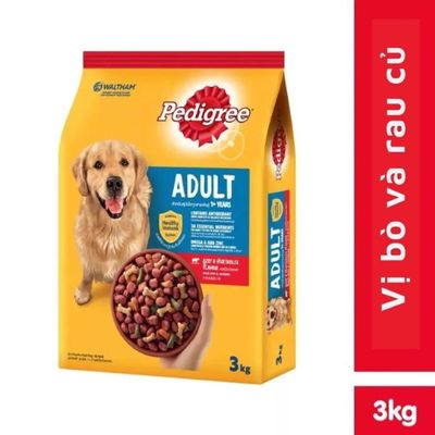 Thức Ăn Cho Chó Lớn Vị Bò-Rau Củ túi 3kg Pedigree