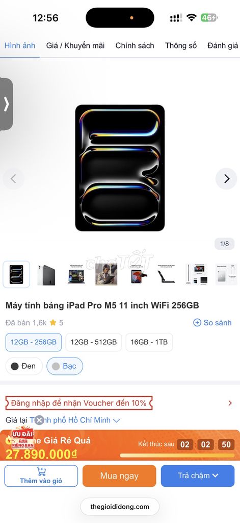 Apple iPad Pro M5 11 inch 256GB WiFi VN, New Seal. Mua bán Máy tính bảng tại Quận 8 Tp Hồ Chí Minh được đăng bởi DINH NHUT TRUONG hình 1