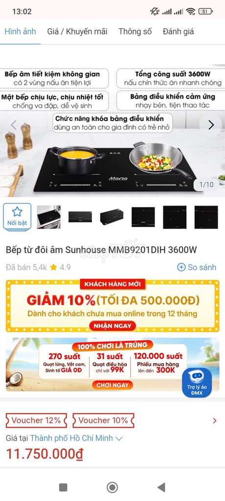 BẾP TỪ ĐÔI CAO CẤP SUNHOUSE 9201DIA. Mua bán Bếp, lò, đồ điện nhà bếp tại Quận Ninh Kiều Cần Thơ được đăng bởi GIA DỤNG GIÁ SỐC hình 1
