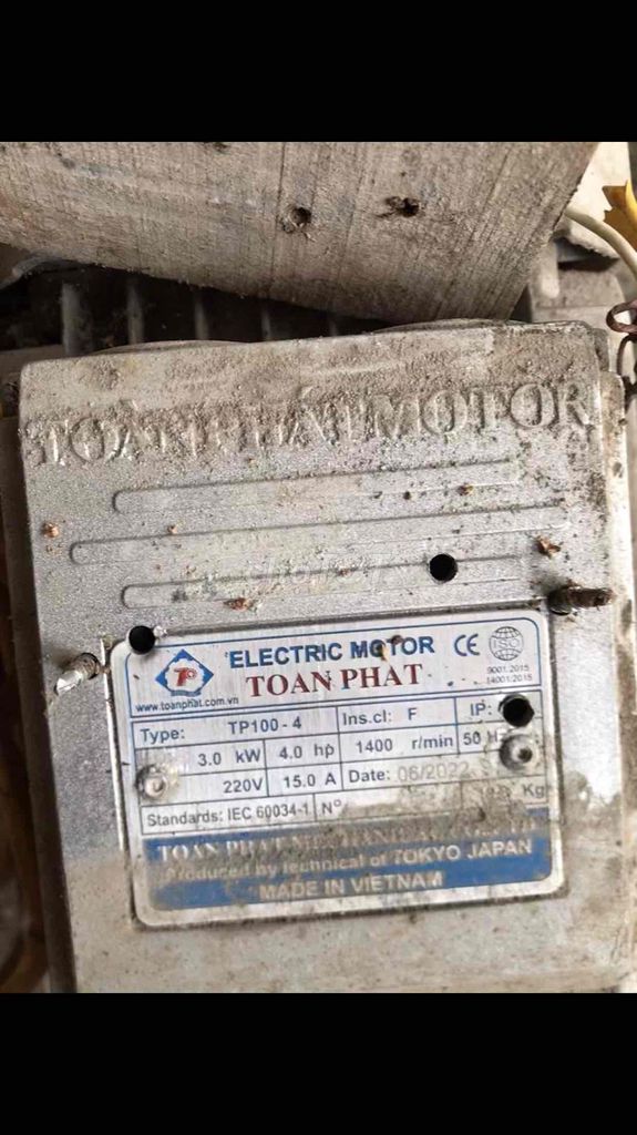 Mô tơ điện Toàn Phát 3kW 1400 vòng/phút. Mua bán Đồ chuyên dụng, Giống nuôi trồng tại Huyện Mê Linh Hà Nội được đăng bởi Nguyễn Thanh Liêm hình 1