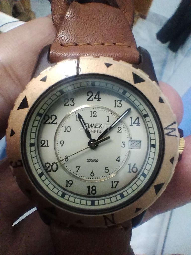 Đồng hồ Timex Mỹ, size 35mm, 1 lịch, niềng xoay