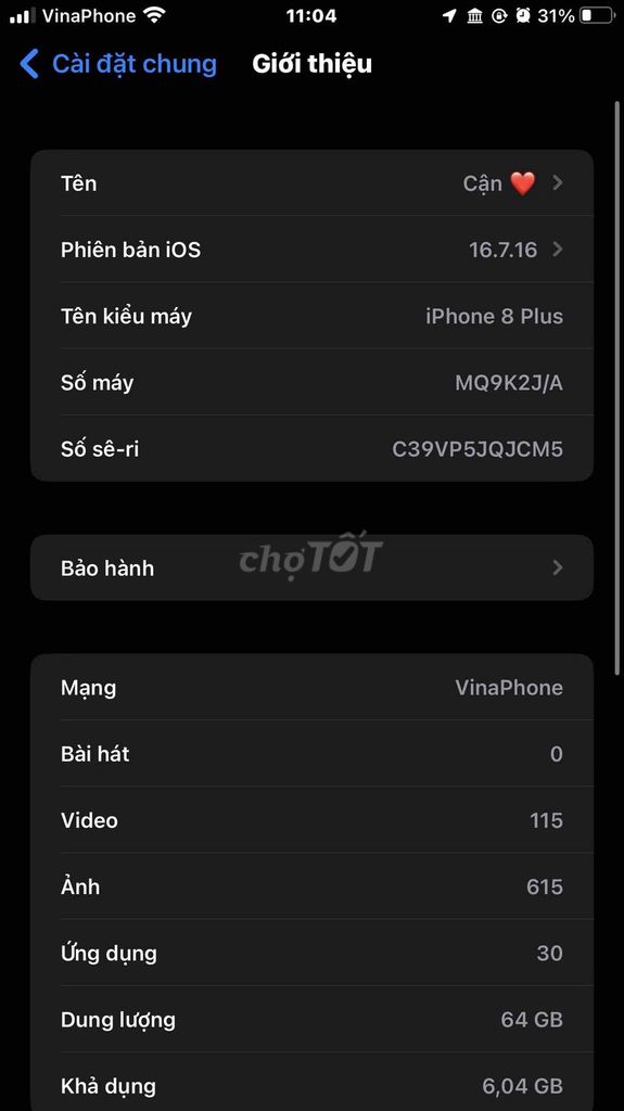 Apple iPhone 8 Plus 64GB Like New. Mua bán Điện thoại tại Quận Bình Tân Tp Hồ Chí Minh được đăng bởi Cici Xu hình 1