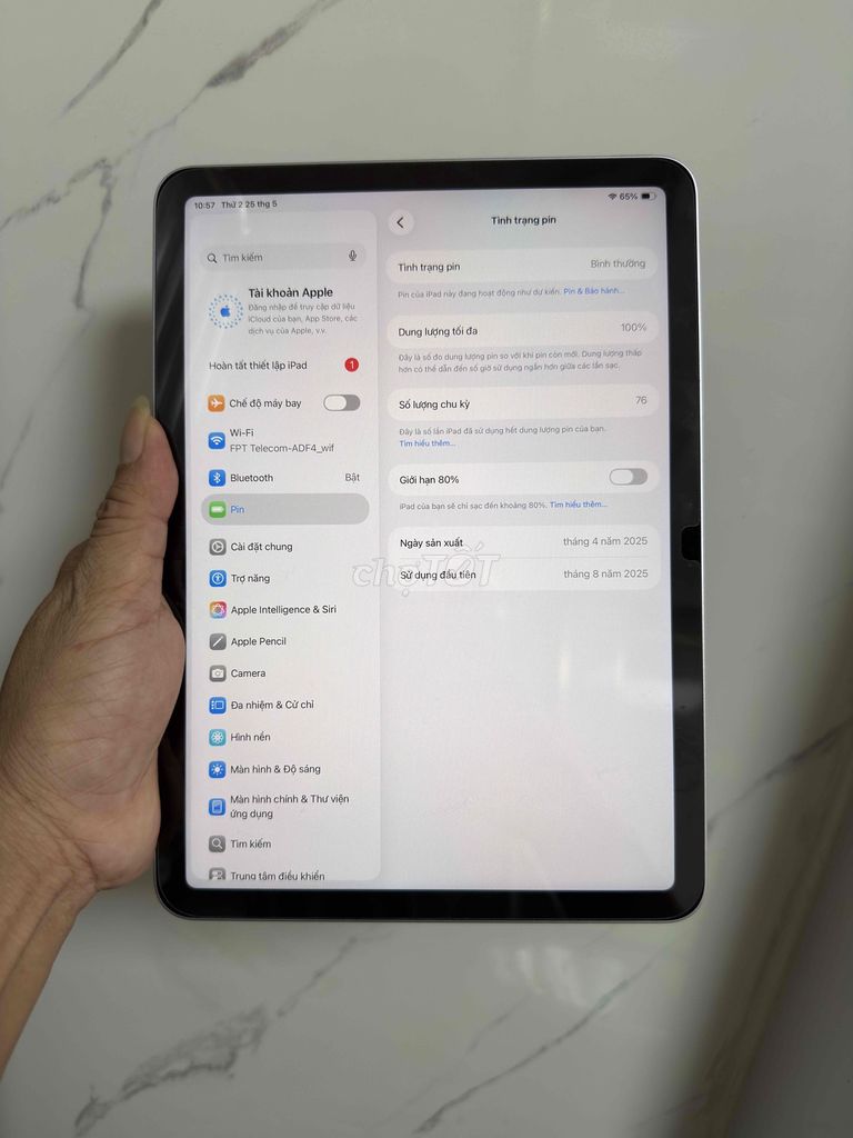 Apple iPad Air 7 M3 128GB Tím zin keng. Mua bán Máy tính bảng tại Quận 6 Tp Hồ Chí Minh được đăng bởi Chuyên mua bán điện thoại laptop hình 1