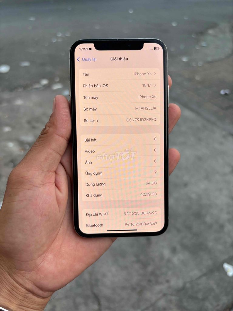 Apple iPhone Xs 64GB Trắng 98% main zin màn zin. Mua bán Điện thoại tại Quận Ô Môn Cần Thơ được đăng bởi nguyễn hình 1