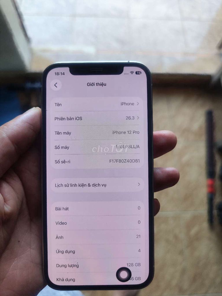 Apple iPhone 12 Pro 128GB Quốc tế Đã sử dụng. Mua bán Điện thoại tại Huyện Thuỷ Nguyên Hải Phòng được đăng bởi Nguyễn Thuyết hình 1