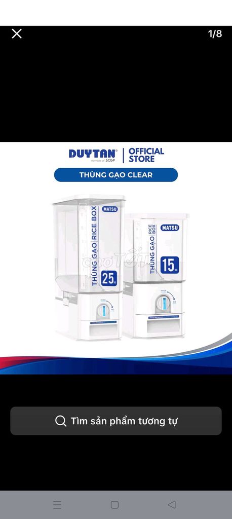 Thùng đựng gạo Duy Tân Clear 25kg. Mua bán Dụng cụ nhà bếp tại Quận 8 Tp Hồ Chí Minh được đăng bởi Kim Anh hình 1