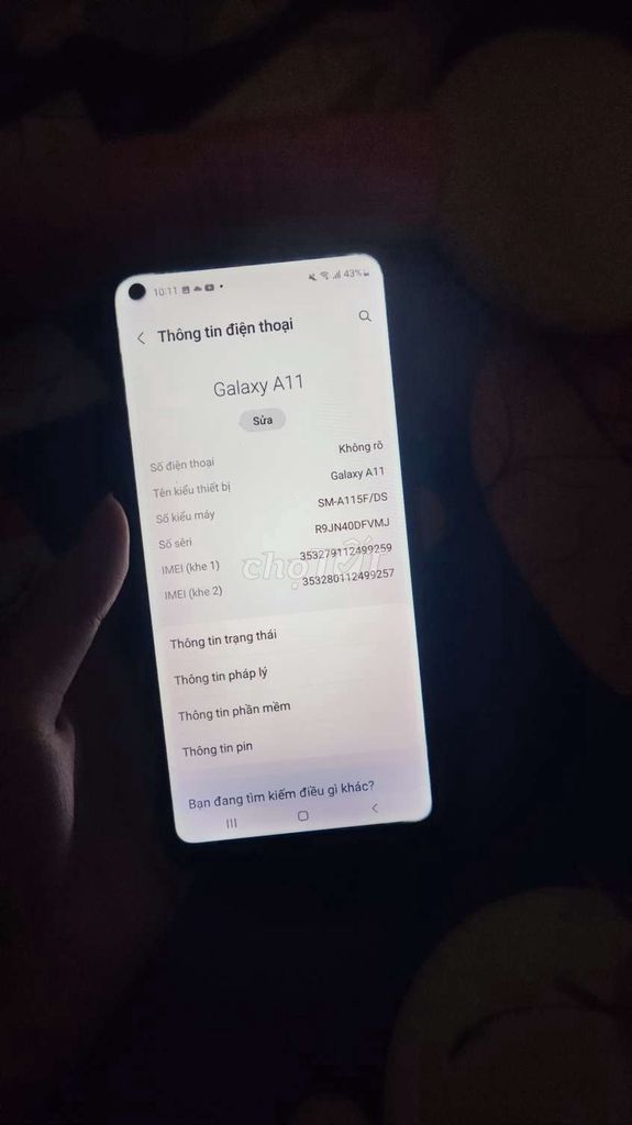 Samsung Galaxy A11 Đen. Mua bán Điện thoại tại Huyện Yên Mô Ninh Bình được đăng bởi leviethoang hình 1