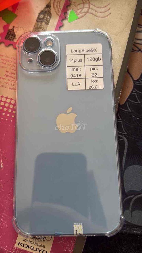 Apple iPhone 14 Plus 128GB Xanh. Mua bán Điện thoại tại Quận Cầu Giấy Hà Nội được đăng bởi Long blue 9x hình 1
