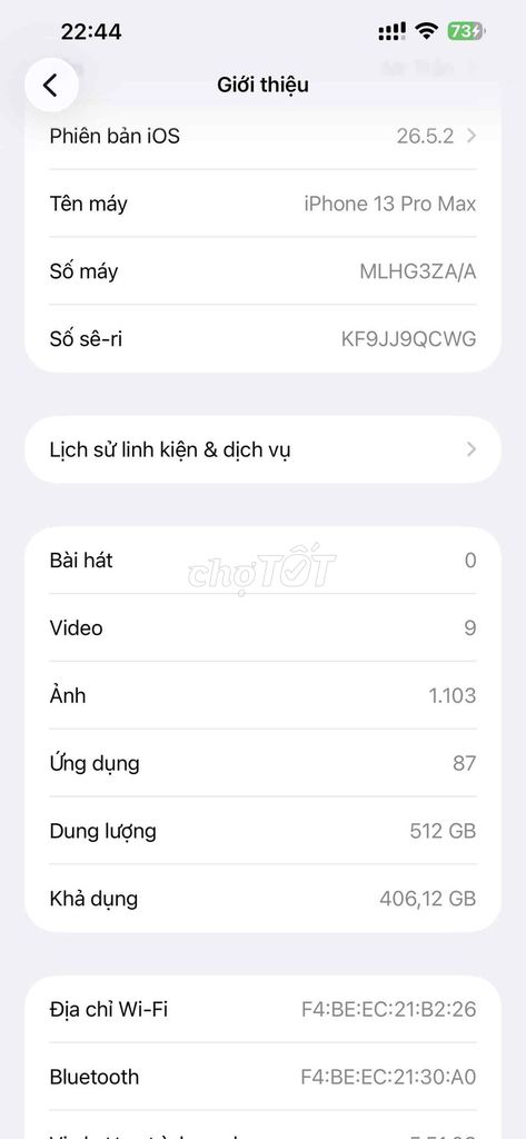 Apple iPhone 13 Pro Max 512GB Đã sử dụng. Mua bán Điện thoại tại Quận 1 Tp Hồ Chí Minh được đăng bởi Trần Mr hình 1