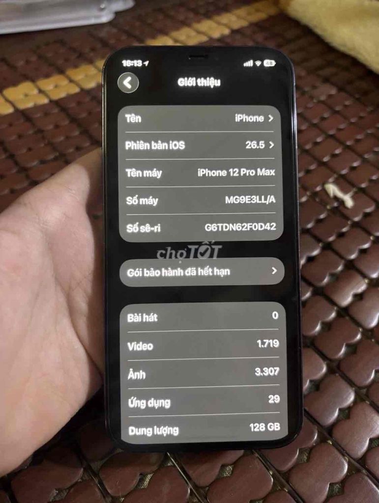 Apple iPhone 12 Pro Max 128GB Xanh Đã sử dụng. Mua bán Điện thoại tại Quận Bình Tân Tp Hồ Chí Minh được đăng bởi quốc vinh hình 1