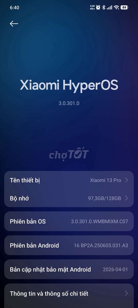 Xiaomi 13 Pro 128GB HyperOS. Mua bán Điện thoại tại Quận Lê Chân Hải Phòng được đăng bởi hoàng thắng hình 1