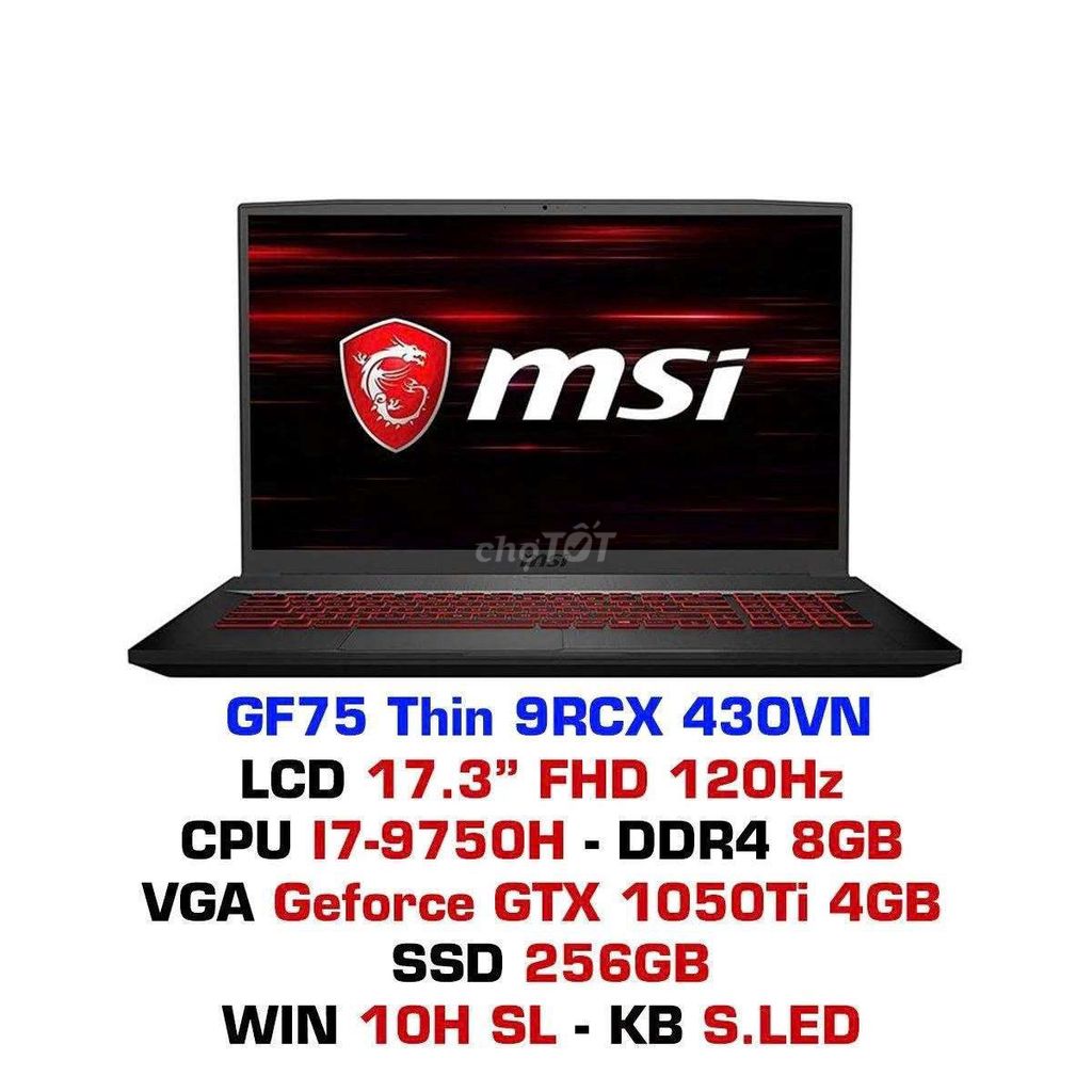 MSI GF75 Thin 9RCX . Mua bán Laptop tại Thành phố Buôn Ma Thuột Đắk Lắk được đăng bởi Duy Văn hình 1