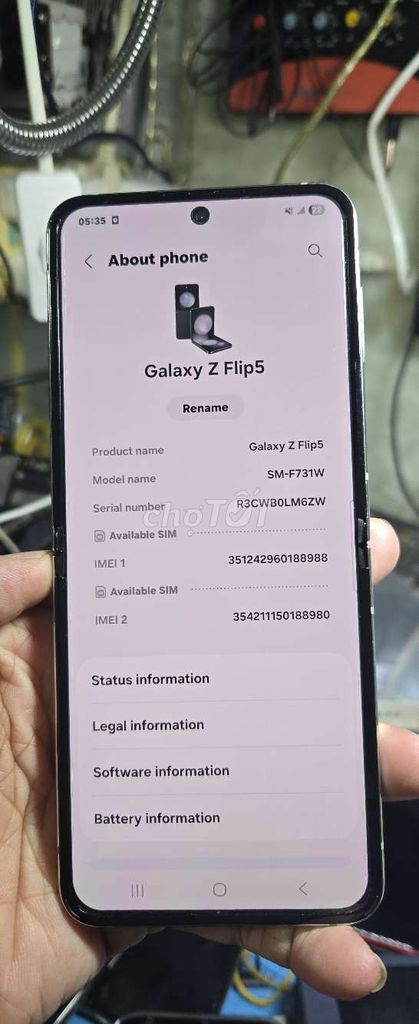 Galaxy Z Flip5 256GB zin toàn bộ giá rẻ. Mua bán Điện thoại tại Quận 8 Tp Hồ Chí Minh được đăng bởi Thiên Hòa mobile  hình 1