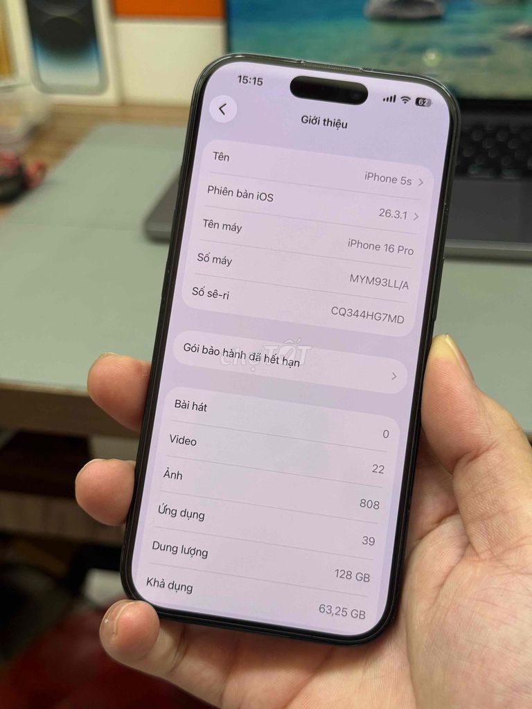 iPhone 16 Pro 128GB lock đen pin 100 đã cnc, enid. Mua bán Điện thoại tại Quận Cầu Giấy Hà Nội được đăng bởi Luyệnnn hình 1