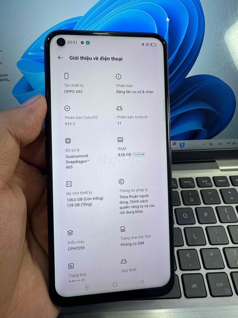 Oppo A92 128GB Đen. Mua bán Điện thoại tại Quận 6 Tp Hồ Chí Minh được đăng bởi QUỐC THIÊN BÁN GÓP 0 ĐỒNG  hình 1