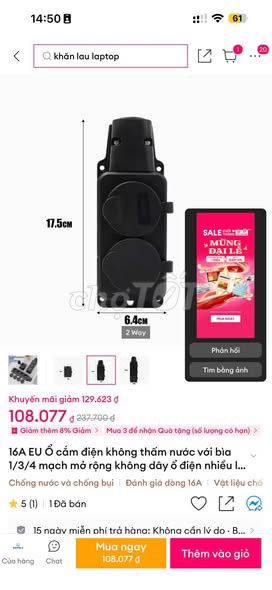 Ổ cắm điện chống thấm nước. Mua bán Nội thất, đồ gia dụng khác tại Quận 5 Tp Hồ Chí Minh được đăng bởi Hội Đồ Điện Tử hình 1