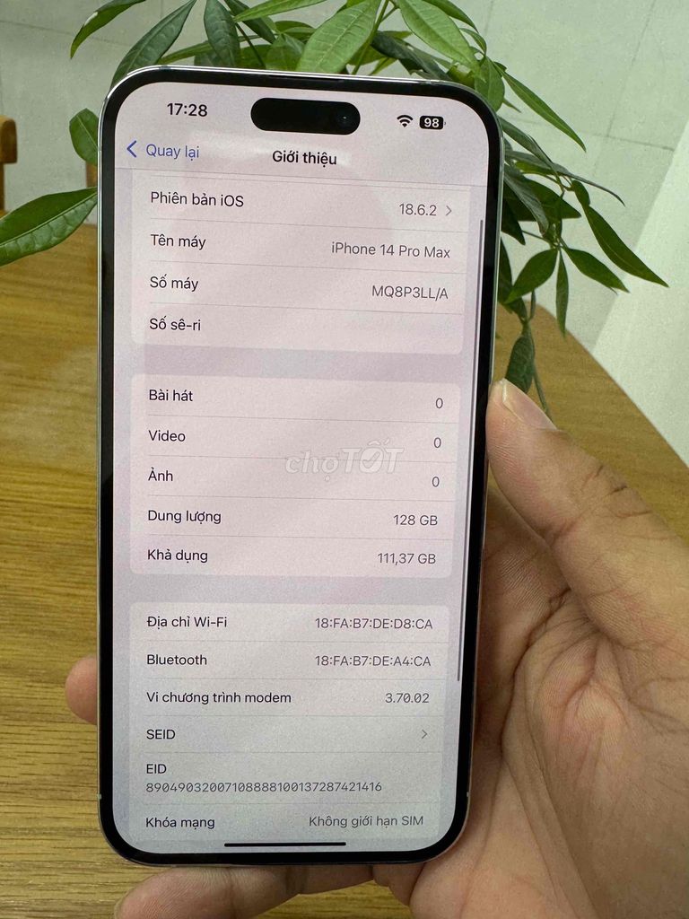 iPhone 14 Pro Max 128GB Trắng 99% zin óc pin 84. Mua bán Điện thoại tại Quận Ninh Kiều Cần Thơ được đăng bởi Khải mobile hình 1