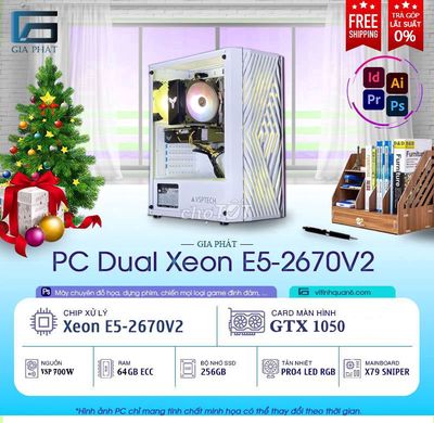 PC XEON 2 CPU 2670V2 20 Nhân 40 Luồng/64GB Ram