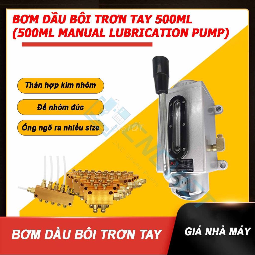 BƠM DẦU BÔI TRƠN TAY – 500ML – ĐẾ NHÔM ĐÚC