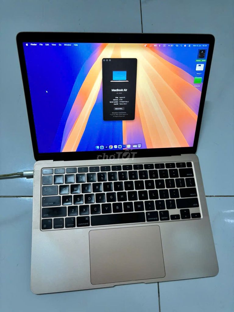 Apple Macbook Air M1 8GB/256GB Vàng đồng 2020. Mua bán Laptop tại Huyện Bình Chánh Tp Hồ Chí Minh được đăng bởi Nhân hình 1