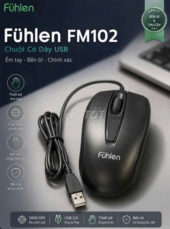 Chuột Fuhlen FM102 Đen. Mua bán Phụ kiện (Màn hình, Chuột...) tại Thành phố Thủ Đức Tp Hồ Chí Minh được đăng bởi KHO SỈ COMPUTER HCM hình 1