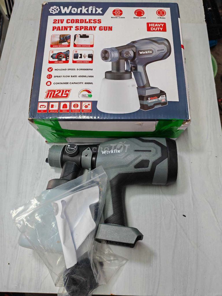 Máy phun sơn Werkfix M21S Pin 21V. Mua bán Đồ chuyên dụng, Giống nuôi trồng tại Thành phố Long Xuyên An Giang được đăng bởi Việt Nam VD hình 1