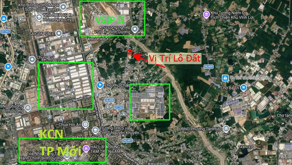 Bán đất mặt tiền đường nhựa 8m gần DT742, thành phố mới Bình Dương