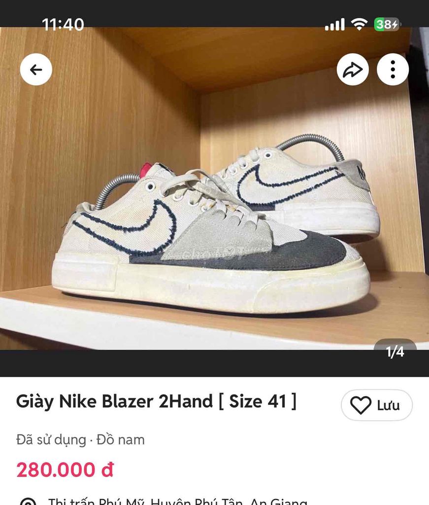 Giày Nike Blazer_ 2Hand {Size 41}. Mua bán Giày dép tại Huyện Phú Tân An Giang được đăng bởi Bán Giày Si Tuyển hình 1