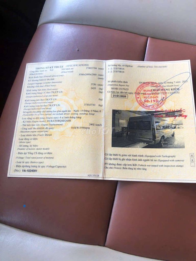 2014 16 Chỗ 2.4 Diesel - 200000 km. Mua bán Ô tô tại Thành phố Vĩnh Long Vĩnh Long được đăng bởi lê Thái Châu hình 5