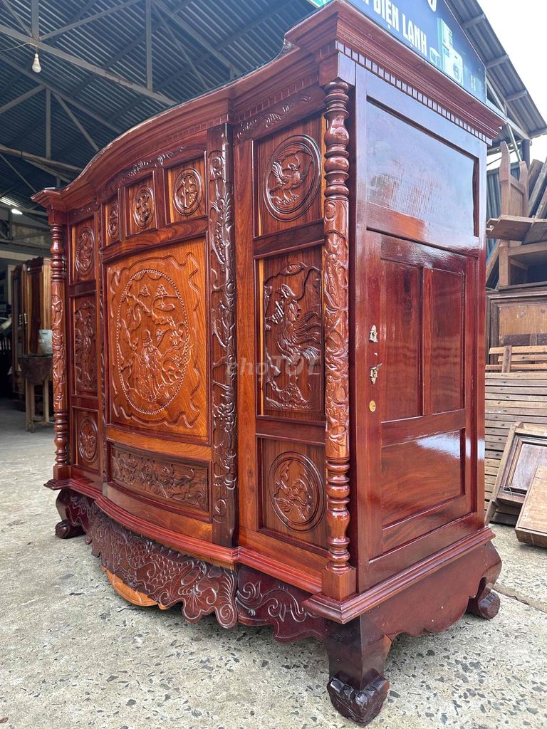 Tủ thờ gỗ kt :146x127x66. Mua bán Nội thất, đồ gia dụng khác tại Thành phố Buôn Ma Thuột Đắk Lắk được đăng bởi Đồ cũ BMT hình 1