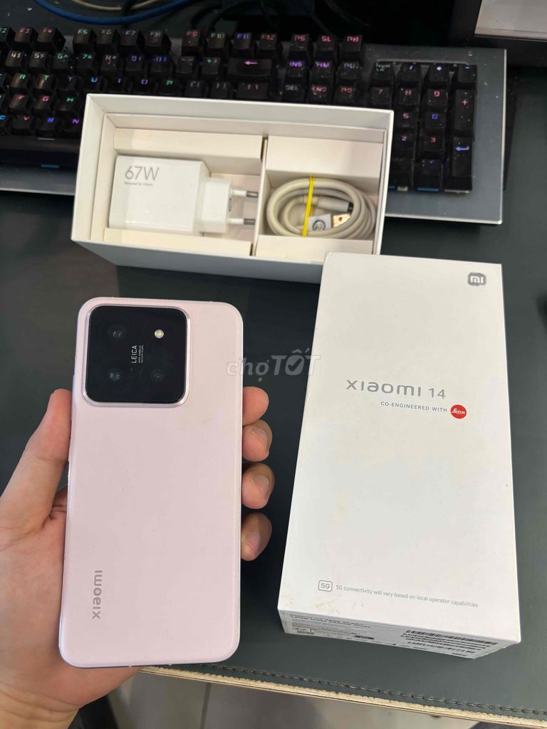Xiaomi 14 5G 256GB Hồng nhạt lưng da 98% FullBox.. Mua bán Điện thoại tại Thành phố Mỹ Tho Tiền Giang được đăng bởi Phước Lộc Mobile Mỹ Tho hình 1