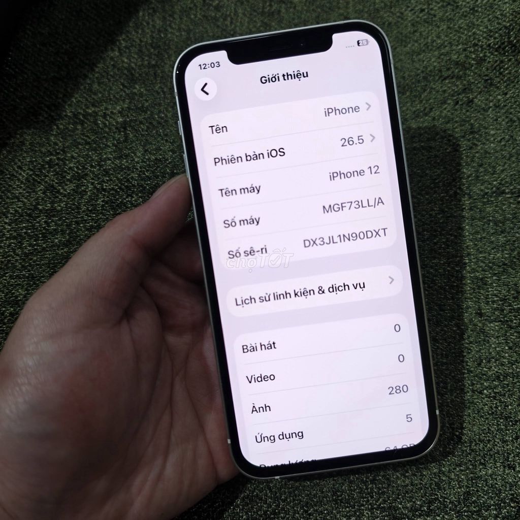 Apple iPhone 12 64GB Trắng đã qua sử dụng. Mua bán Điện thoại tại Quận Bình Tân Tp Hồ Chí Minh được đăng bởi Hội Đồ Điện Tử hình 1