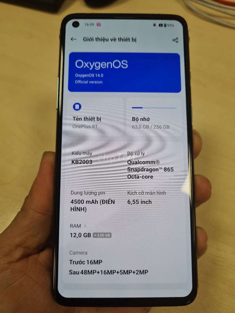 Oneplus 8T quốc tế 12gb/256gb đã thay màn zin hãng