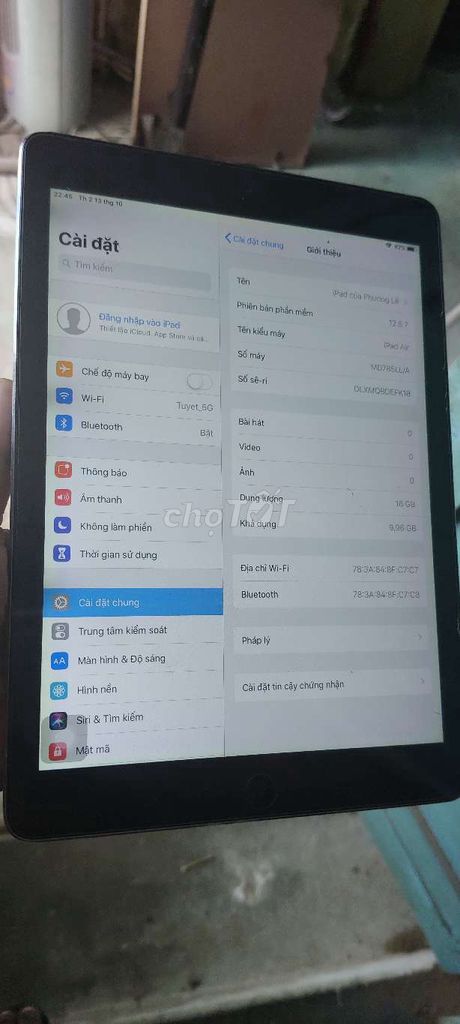 Cần bán Ipad air 1. Mua bán Máy tính bảng tại Quận Hải Châu Đà Nẵng được đăng bởi Nguyễn Đăng Huy hình 1