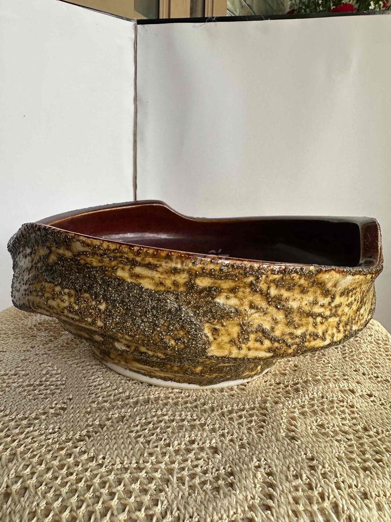 Chậu cắm hoa Ikebana Wabi-sabi Gốm Nhật Bản Nâu. Mua bán Cây cảnh, đồ trang trí tại Thành phố Biên Hòa Đồng Nai được đăng bởi đặng quang tuyến hình 1