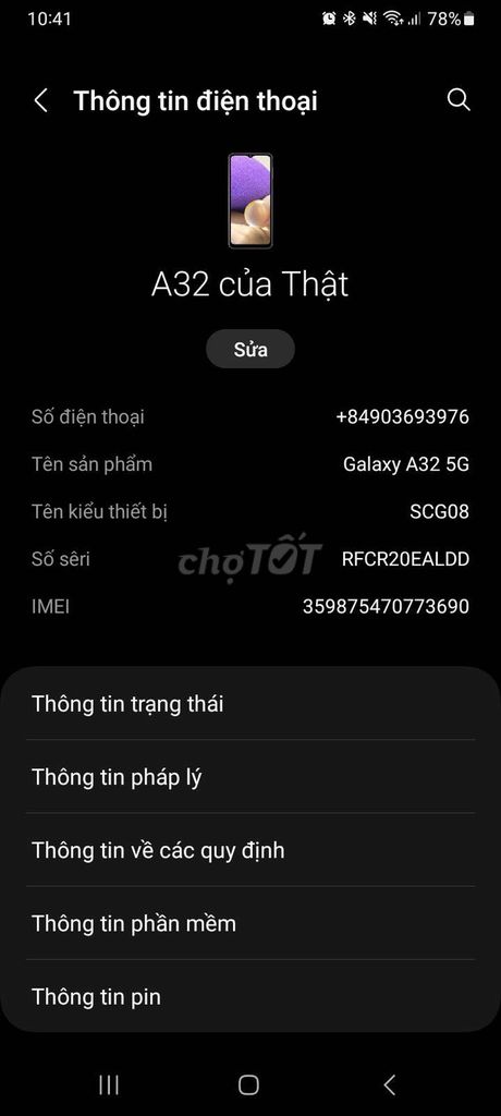 Samsung Galaxy A32 5G Đã thay pin. Mua bán Điện thoại tại Thành phố Quảng Ngãi Quảng Ngãi được đăng bởi Não Cá Vàng hình 1