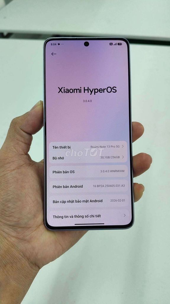 Xiaomi Redmi Note 13 Pro 5G 256GB Xám. Mua bán Điện thoại tại Thành phố Dĩ An Bình Dương được đăng bởi NGUYỄN THẾ Sơn hình 1