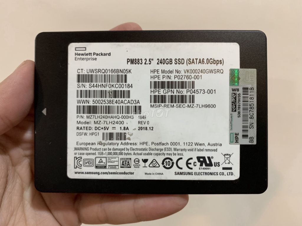 SSD Samsung PM883 240GB