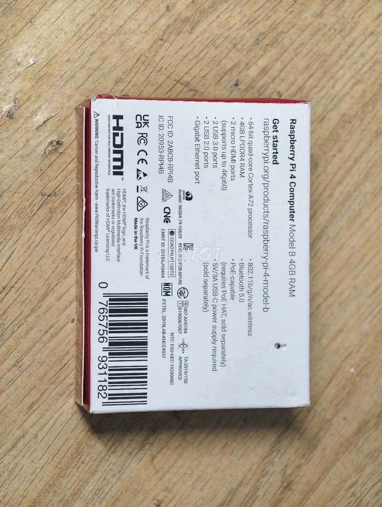 Raspberry Pi 4 Model B 4GB. Mua bán Linh kiện (RAM, Card...) tại Thành phố Thủ Đức Tp Hồ Chí Minh được đăng bởi Cèm Cèm hình 1